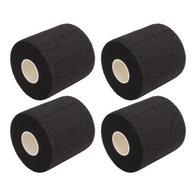 4PCS Fitness Bandage PU Sponge Elasticity Good Air Permeability Athletic Wrap for Fitness Football (Black)