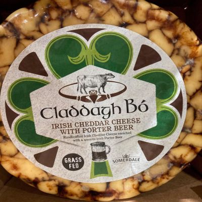 Claddagh Bo Irish Cheddar with Porter Beer, 5 lb, Grass-Fed Cow's Milk, Somerdale International