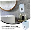 KALLORY Household Automatic Toothpaste Squeezer Wall-Mounted Tube Roller for Easy Use Dispenser for Bathroom Blue and White Design view 2
