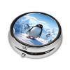 Penguin Antarctica Ice Pill Box 3 Compartment Small Pill Case for Purse & Pocket Decorative Metal Medicine Case Travel Pillbox Round Pill Organizer Vitamin Container Unique Gift view 3