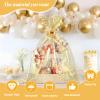 COQOFA 20 Pieces Large Cello/Cellophane Bags,16x24 Inches Clear Basket Gift Bags Gold Star Printed OPP Plastic Cellophane Wrap for Baskets Gift Packaging with Gold Pull Bows view 3
