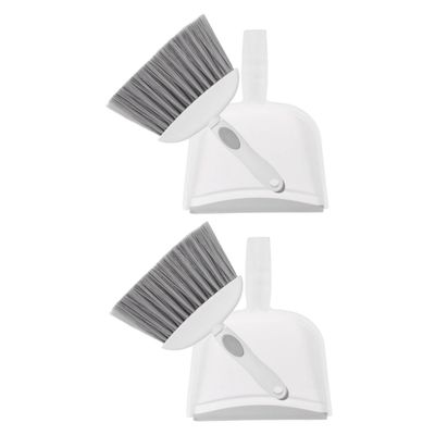 Cabilock 1set Mini Dustpan and Brush Small Cleaning Tool for Home and Office Lightweight Broom and Dustpan for Desktop Kitchen Car Pet Hair Cleanup Gray