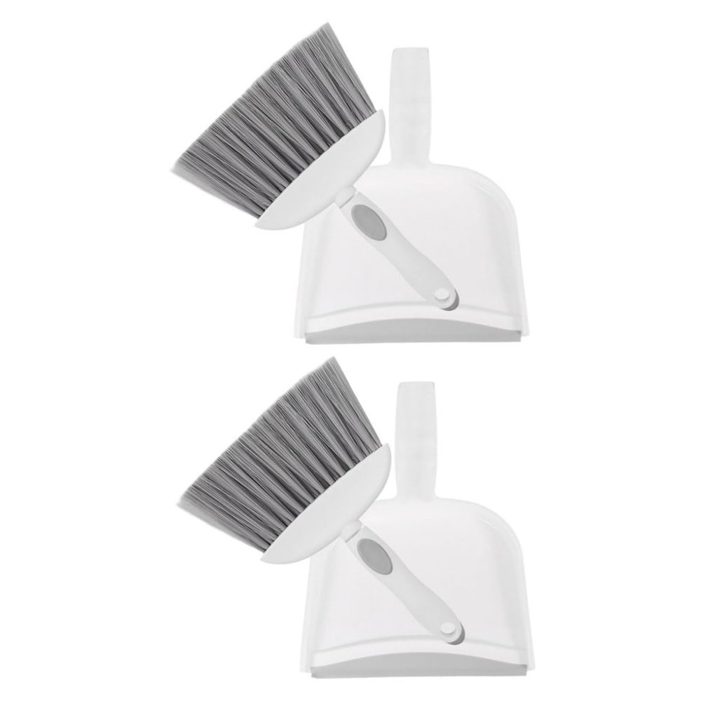 Cabilock 1set Mini Dustpan and Brush Small Cleaning Tool for Home and Office Lightweight Broom and Dustpan for Desktop Kitchen Car Pet Hair Cleanup Gray