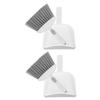 Cabilock 1set Mini Dustpan and Brush Small Cleaning Tool for Home and Office Lightweight Broom and Dustpan for Desktop Kitchen Car Pet Hair Cleanup Gray view 1