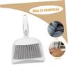 Cabilock 1set Mini Dustpan and Brush Small Cleaning Tool for Home and Office Lightweight Broom and Dustpan for Desktop Kitchen Car Pet Hair Cleanup Gray view 2