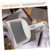 Cabilock 1set Mini Dustpan and Brush Small Cleaning Tool for Home and Office Lightweight Broom and Dustpan for Desktop Kitchen Car Pet Hair Cleanup Gray view 3