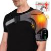 Cordless Portable Shoulder Heating Pad & Massager, Heating Vibration Shoulder Wrap, Shoulder Brace for Pain Relief, Rotator Cuff Support for Men & Women, Black&Grey view 1
