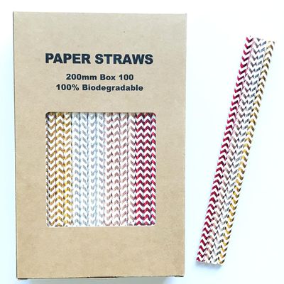 100 pcs Metallic Foil Paper Straws, Rose Gold Silver Red Wave Zig Zag Drinking Straws, Shiny Holiday Birthday Party Wedding Cocktail Beverage Disposable Craft Cake Pop Sticks (Metallic Foil Wave)