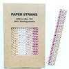 100 pcs Metallic Foil Paper Straws, Rose Gold Silver Red Wave Zig Zag Drinking Straws, Shiny Holiday Birthday Party Wedding Cocktail Beverage Disposable Craft Cake Pop Sticks (Metallic Foil Wave)