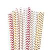 100 pcs Metallic Foil Paper Straws, Rose Gold Silver Red Wave Zig Zag Drinking Straws, Shiny Holiday Birthday Party Wedding Cocktail Beverage Disposable Craft Cake Pop Sticks (Metallic Foil Wave) view 3