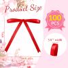 Riceshoot 100 Pcs Twist Tie Bows Bulk 5x7 Inch Satin Ribbon Bows for Gift Wrapping Cake Treat Bags Craft DIY Valentine's Day Wedding Baby Shower Birthday Party(Red) view 2