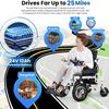 25 Miles Long Travel Range Electric Wheelchair for Adults Intelligent Motorized Wheelchair Lightweight Foldable All Terrain Power Wheelchair for Seniors with Front 500W Motor - Ships from USA view 3