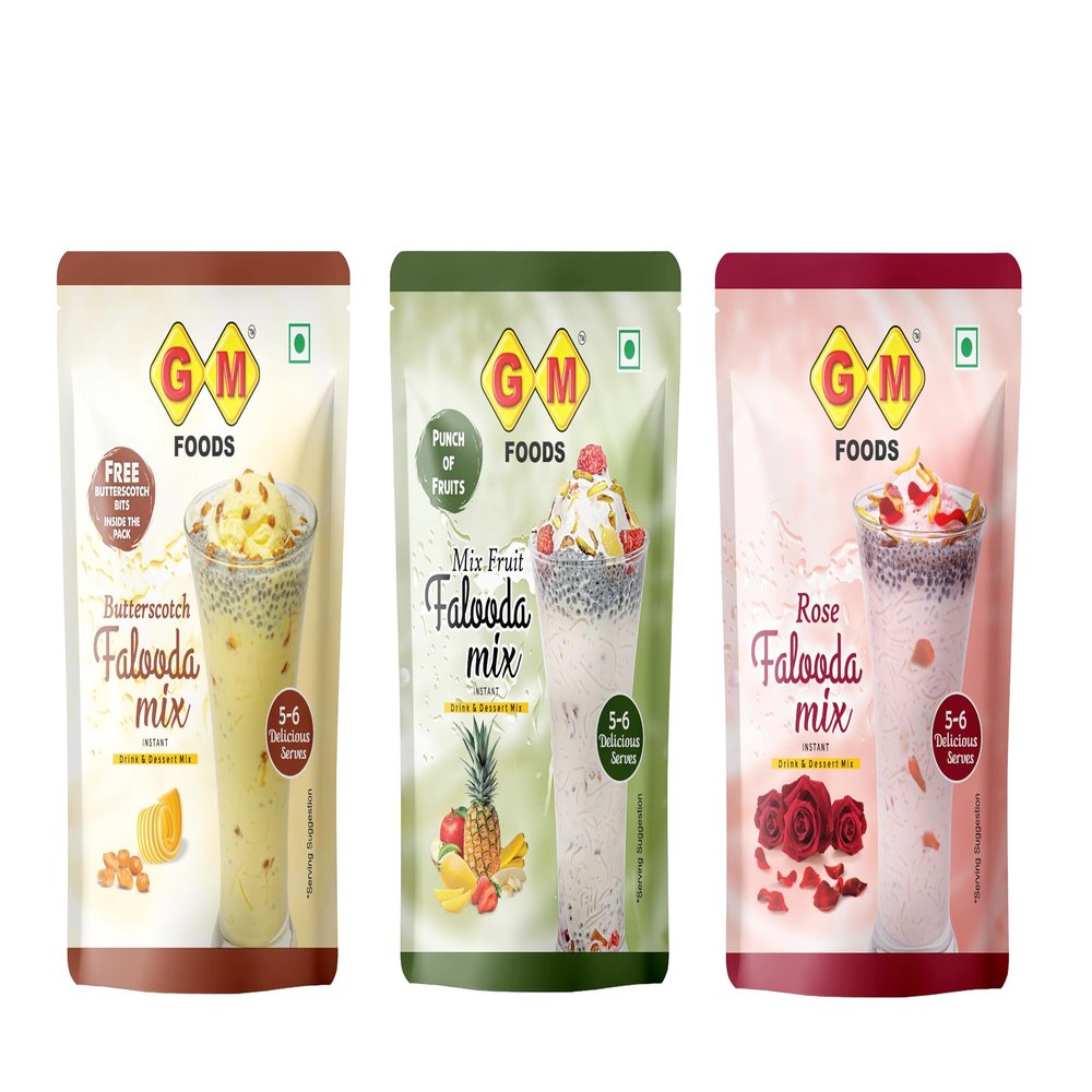 BUTTERSCOTCH, ROSE, MIX FRUIT FALOODA 160 GRAM EACH (COMBO OF 3)