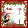 11 Pcs Christmas Cake Topper Decorations Merry Christmas Cake Toppers Winter Xmas Cake Decoration Cute HO HO HO Snowflake Cake Decor Butterfly Christmas Tree Elk Red White Gold Cake Decorations view 3