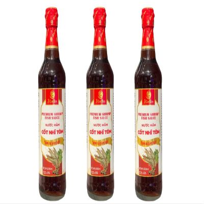 3 Packs - Premium Shrimp Fish Sauce Glass Bottle - Nuoc Mam Cot Nhi Tom Chai Thuy Tinh - 16.9 Oz per Glass Bottle with 3 Bottles per Order