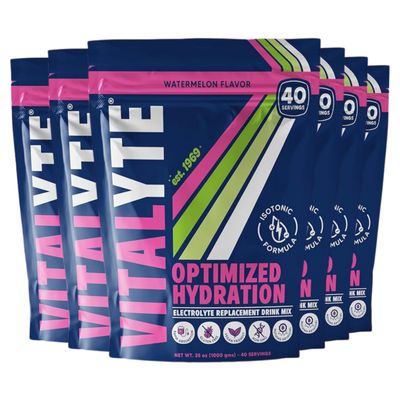 Vitalyte Electrolyte Powder Drink Mix, Isotonic Electrolyte Hydration Mix, Case Pack (6 Pack, Watermelon)