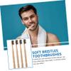 Anneome 4pcs Soft Bristle Toothbrush Bamboo Toothbrushes for Home Travel Camping view 2
