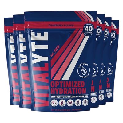 Vitalyte Electrolyte Powder Drink Mix, Isotonic Electrolyte Hydration Mix, Case Pack (6 Pack, Cranberry Frost)