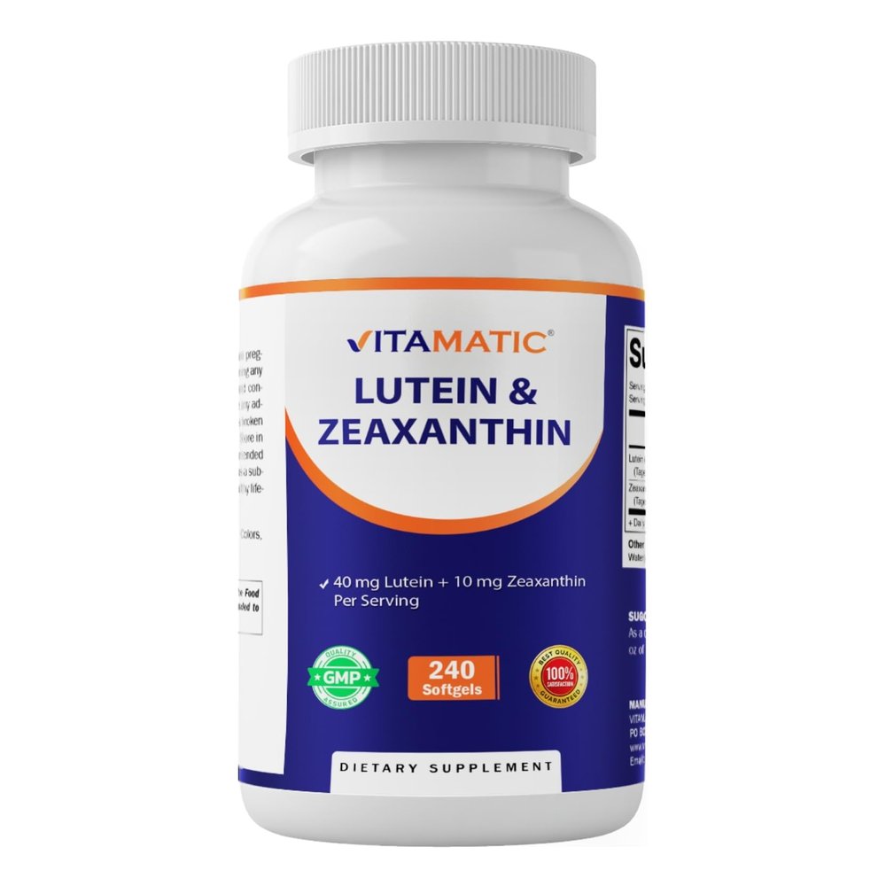 Vitamatic Lutein 40mg with Zeaxanthin 10mg, Eye Health Support Supplement, 240 Softgels