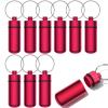 10 Pcs Portable Pill Case First Aid Pill Container Mini Pill Container Waterproof Aluminum Keychain Pill Case Keychain for Medications, Vitamins and Supplements (Rose) view 1