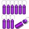 10 Pcs Portable Pill Case First Aid Pill Container Mini Pill Container Waterproof Aluminum Keychain Pill Case Keychain for Medications, Vitamins and Supplements (Purple) view 1