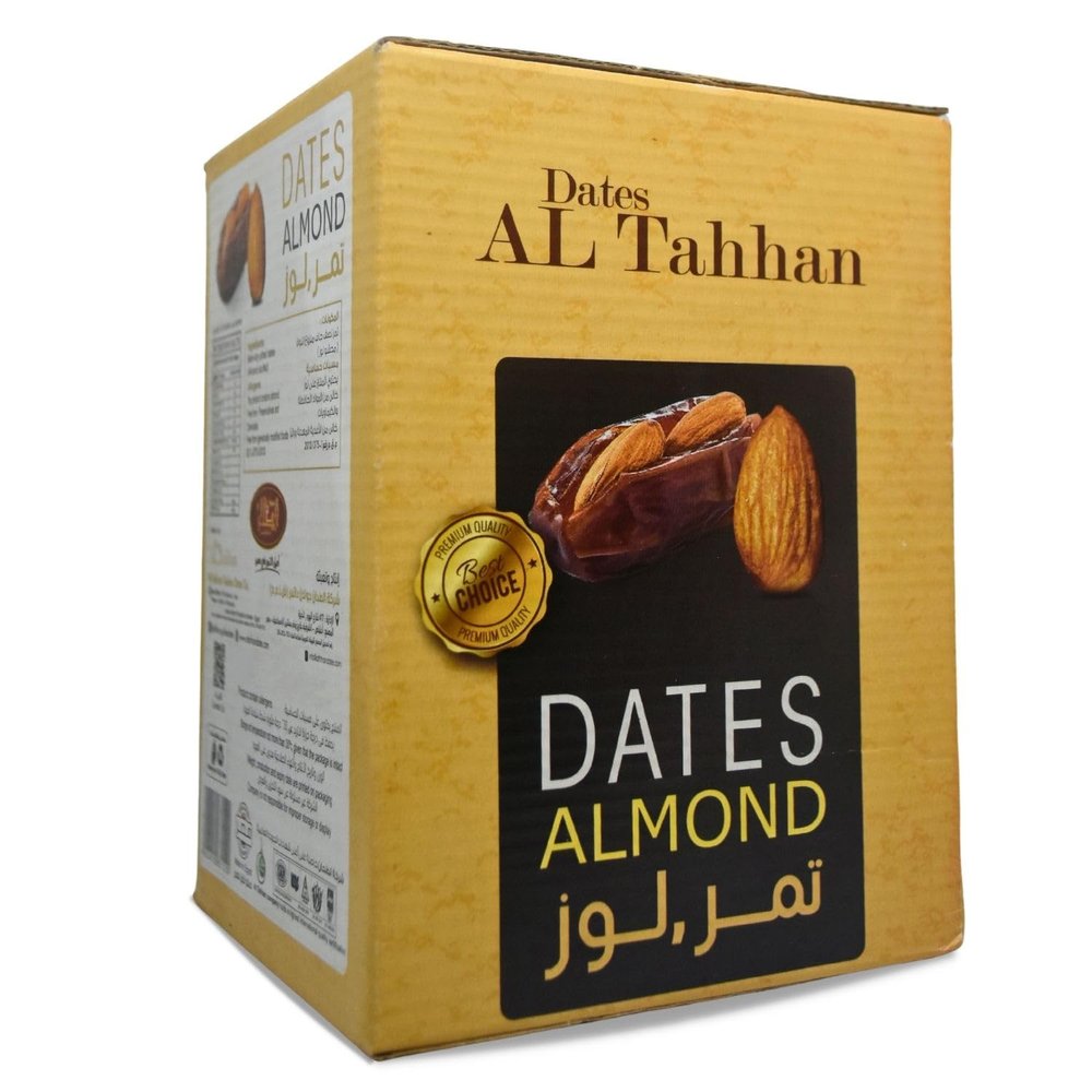 Al Tahhan Dates With Almond Stuffed Premium Semi Dry Without Seed Delicious Sweet Finest Natural Tamr Food Fresh Egypt Ramadan No Gmo Kosher Halal (1 Pack = 60 Pcs - Net W : 21.17 oz)