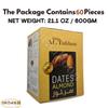 Al Tahhan Dates With Almond Stuffed Premium Semi Dry Without Seed Delicious Sweet Finest Natural Tamr Food Fresh Egypt Ramadan No Gmo Kosher Halal (1 Pack = 60 Pcs - Net W : 21.17 oz) view 3