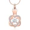 BIAIHQIE Cremation Jewelry for Ashes for Women Heart Flower Shape Pendant Urn Necklace Keepsake Human Pet Funeral Memorial Gift-Rose Gold-White view 1