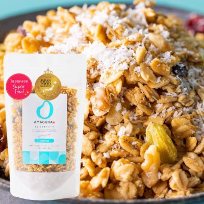 AMAGURAJapanese Amazake Granola 5.6 Oz | Japanese superfood, Healthy Granola, Probiotics, Gut Health, Gluten Free, Sugar Free, Non-Additive,vegan, natural, plant based,Rich Nutrients (Coconut)