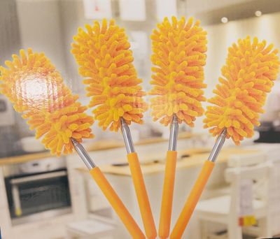 2 Lightweight Microfiber Telescopic Duster (Grey and Orange)