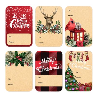 120pcs Christmas Gift Tags Stickers Self Adhesive, 2"x3" Christmas Name Tags for Gifts Festival, to from Gift Tag Stickers for Presents