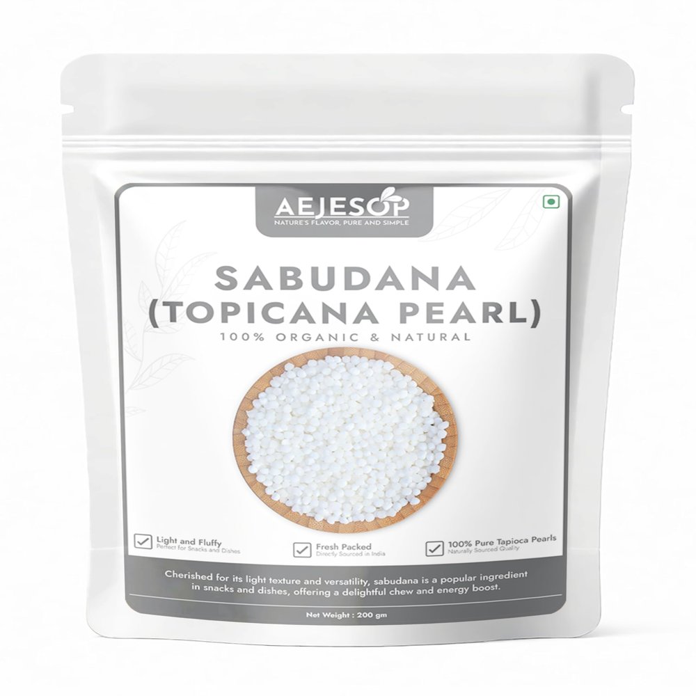 AEJESOP Organic Sabudana, Sago(Topicana Pearl), 7oz(200g)