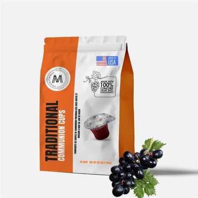 Travel Pack - The Miracle Meal Pre-Filled Traditional Communion Cup - Bag of 25 with Wafer and 100% Concord Grape Juice