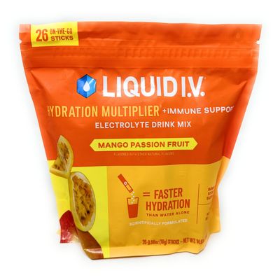 Liquid I.V. Hydration Multiplier Plus Immune Support, Mango Passionfruit (26 Ct)