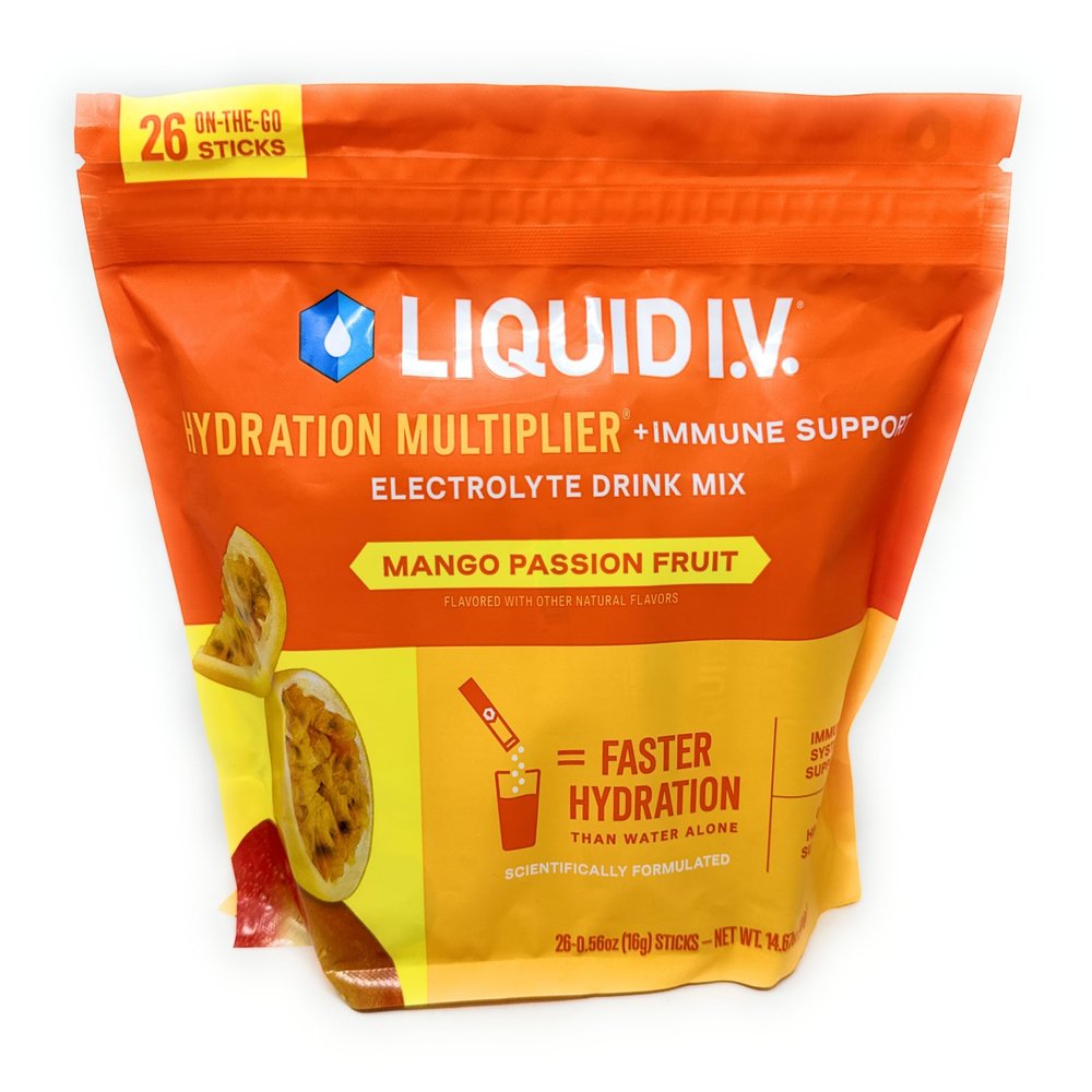Liquid I.V. Hydration Multiplier Plus Immune Support, Mango Passionfruit (26 Ct)