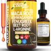 Clean Nutra Organic Maca Root Liquid Drops with Ashwagandha, Fenugreek, Beet Root and L-Arginine Liquid Multivitamin for Women and Men - Adapto Drive view 1