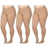 (3 Pairs) Made in USA - Compression Tights for Women 20-30mmHg - Womens Graduated Compression Pantyhose for Swelling, Embolism, Sclerotherapy, DVT - Beige, Large - A204BE3-3 view 1