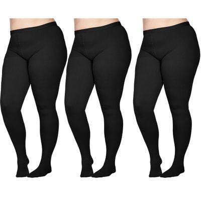 (3 Pairs) Made in USA - Plus Size Compression Pantyhose for Women 20-30mmHg - Graduated Support Tights for Varicose Veins Circulation during Pregnancy - Black, 2X-Large - A204BL5-3