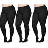 (3 Pairs) Made in USA - Plus Size Compression Pantyhose for Women 20-30mmHg - Graduated Support Tights for Varicose Veins Circulation during Pregnancy - Black, 2X-Large - A204BL5-3 view 1