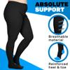 (3 Pairs) Made in USA - Plus Size Compression Pantyhose for Women 20-30mmHg - Graduated Support Tights for Varicose Veins Circulation during Pregnancy - Black, 2X-Large - A204BL5-3 view 4