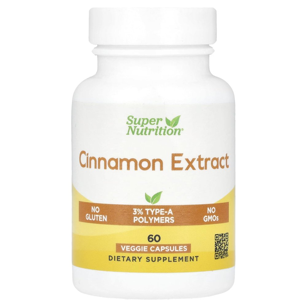 SuperNutrition Cinnamon Extract, 60 Veggie Capsules (250 mg per Capsule)