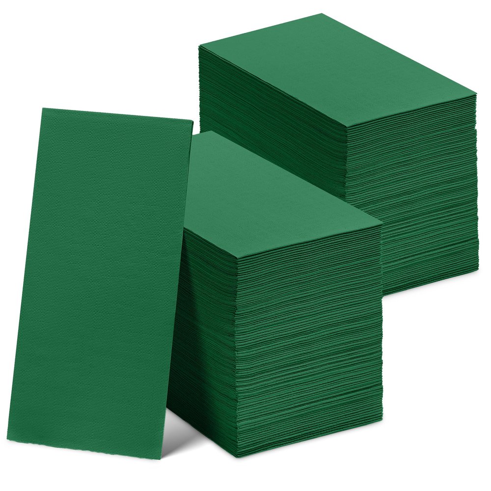 300 Pack Disposable Green Napkins Paper, 3-Ply, 12" x 17" Green Paper Napkins Christmas, Decorative Hand Guest Towels, For Wedding, Kitchen or Event