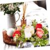 ANDRESLAD Artificial Silk Rose Garland Centerpiece Wedding Table Decorations Floral Candle Ring Wreath view 2