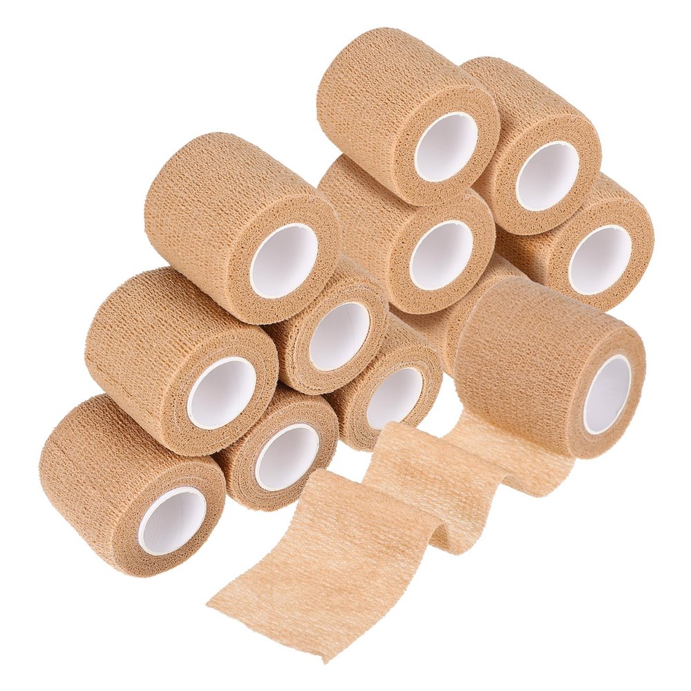 12 Rolls Cohesive Bandages Self Adhesive Wraps for Pets