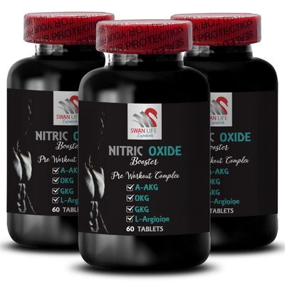 Stamina supplement - NITRIC OXIDE BOOSTER - nitric oxide supplements for men, nitric oxide booster supplement, energy boost, muscle recovery, training support, strength enhancer 3 Bottle 180 Tablets