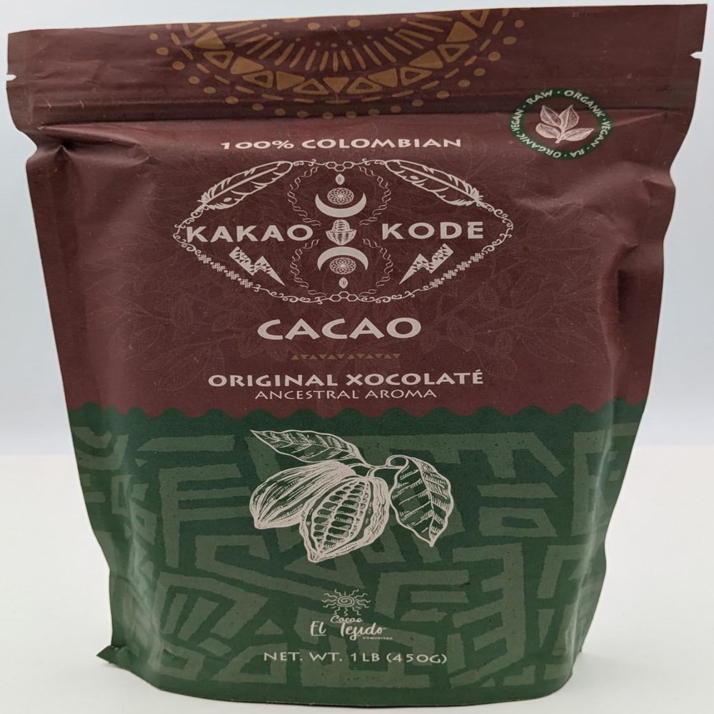 Kakao Kode | Pure Ceremonial Cacao | 1 Pound Bar | Colombian Organic Criollo Cacao | Pesticide Free