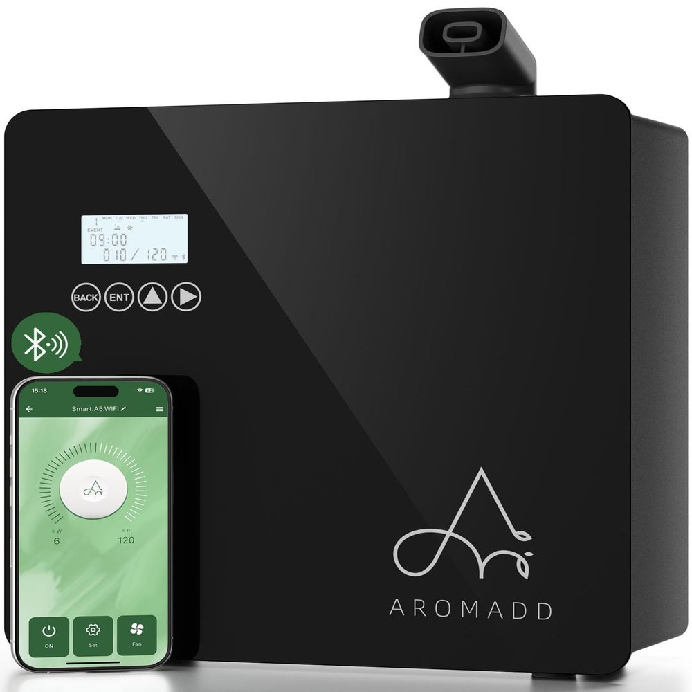 2025 Upgraded 3500 Sq.Ft Smart Scent Machine - HVAC System, Whole House Aroma & Hotel Collection Diffuser, Waterless Essential Oil Diffuser for Home, Office, 600ML Capacity, Cold Air Tech (Black)
