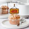 18pcs Gold Glitter Dessert Cupcake Topper Pick for Construction Tool Worker Six Years Old Theme Decor Supplies Kids Happy 6th Birthday Party Decorations view 2