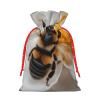 Bgshjvf Bee On Honeycomb Linen Gift Bag With Rope Drawstring Closure,With Kraft Paper Elevators,For Christmas,Birthdays,Parties view 2
