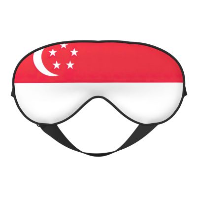 Singapore Flag Print Block Out Light Eye Sleep Mask,Soft Breathable Eye Cover, for Sleeping Travel Home Nap